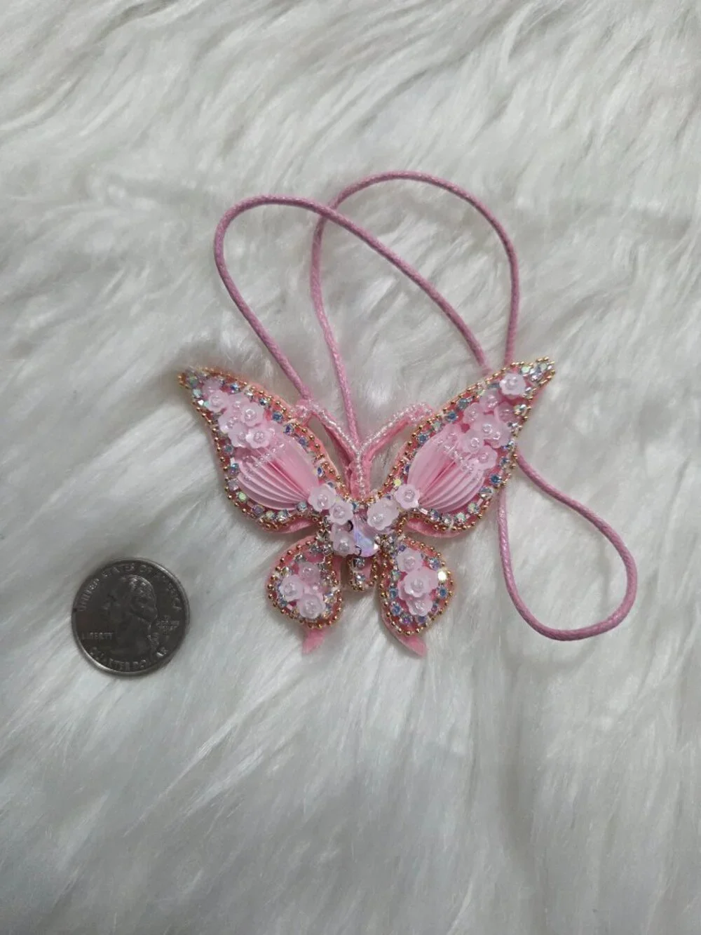 Beaded Butterfly Design Bag Charm